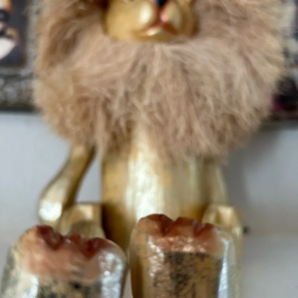 Whimsical Handcrafted‎ Golden Lion with Fluffy Mane - Pier One Decor
